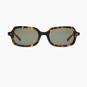 Quince Santiago Polarized Sunglasses in Fawn Tortoise with Green lens